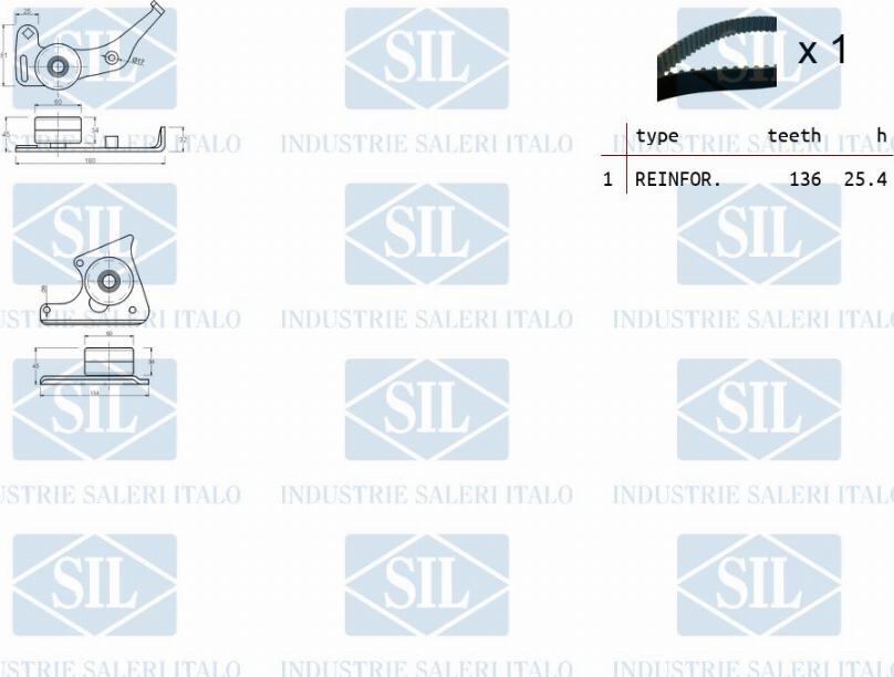 Saleri SIL TK1020 - Комплект зубчатого ремня ГРМ autospares.lv