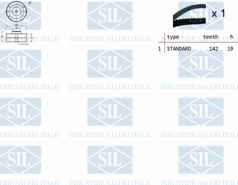 Saleri SIL TK1199 - Комплект зубчатого ремня ГРМ autospares.lv