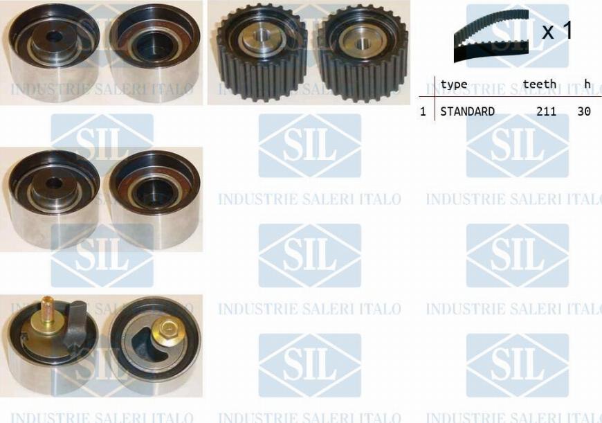 Saleri SIL TK1195 - Комплект зубчатого ремня ГРМ autospares.lv