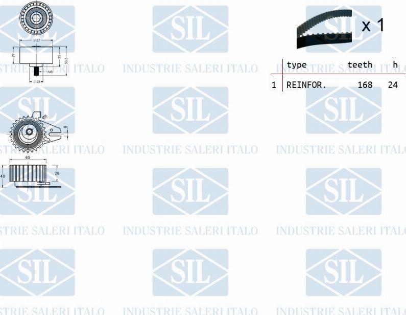 Saleri SIL TK1144 - Комплект зубчатого ремня ГРМ autospares.lv