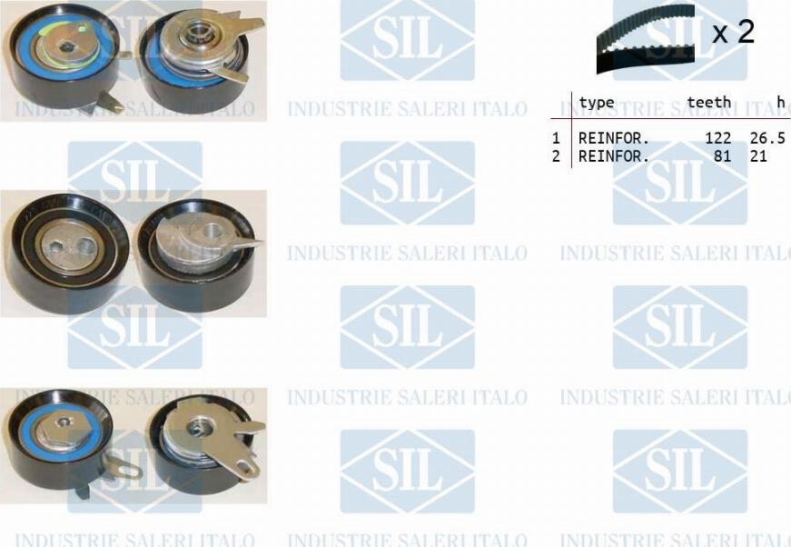 Saleri SIL TK1143 - Комплект зубчатого ремня ГРМ autospares.lv