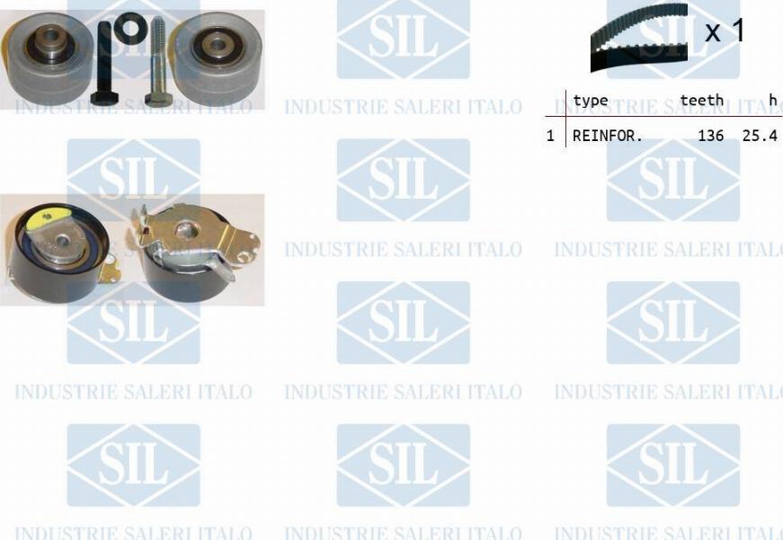 Saleri SIL TK1142 - Комплект зубчатого ремня ГРМ autospares.lv