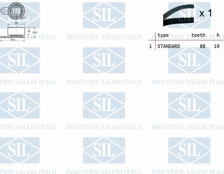 Saleri SIL TK1163 - Комплект зубчатого ремня ГРМ autospares.lv