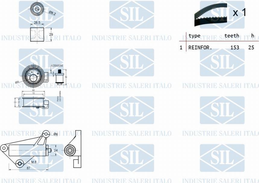 Saleri SIL TK1106 - Комплект зубчатого ремня ГРМ autospares.lv