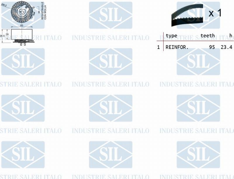 Saleri SIL TK1119 - Комплект зубчатого ремня ГРМ autospares.lv