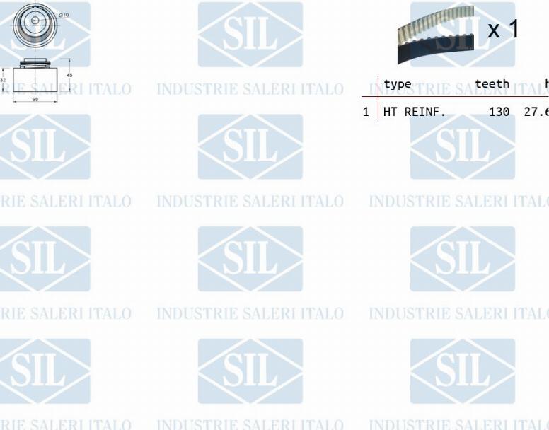 Saleri SIL TK1117 - Комплект зубчатого ремня ГРМ autospares.lv