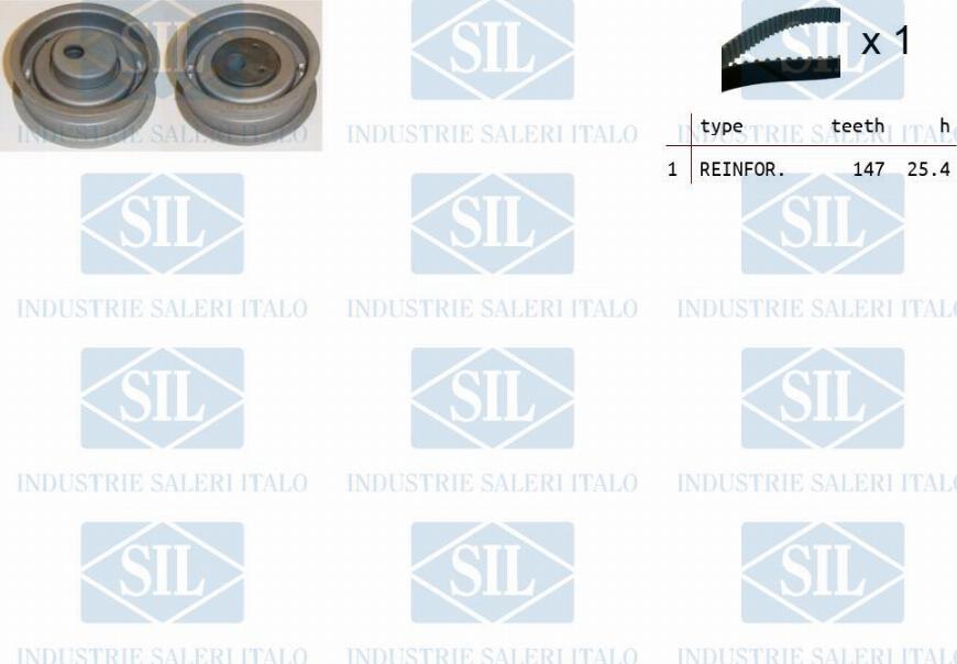 Saleri SIL TK1186 - Комплект зубчатого ремня ГРМ autospares.lv