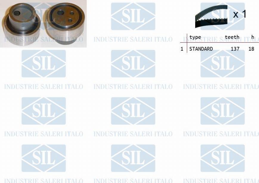 Saleri SIL TK1183 - Комплект зубчатого ремня ГРМ autospares.lv