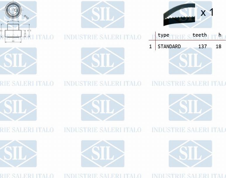 Saleri SIL TK1183 - Комплект зубчатого ремня ГРМ autospares.lv