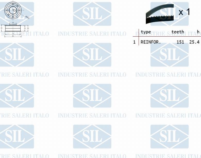 Saleri SIL TK1187 - Комплект зубчатого ремня ГРМ autospares.lv