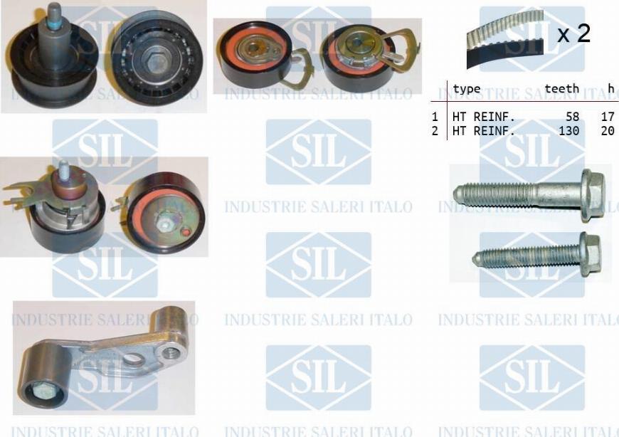 Saleri SIL TK1136 - Комплект зубчатого ремня ГРМ autospares.lv