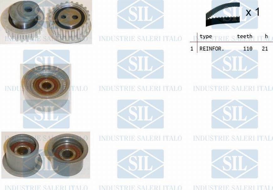 Saleri SIL TK1130 - Комплект зубчатого ремня ГРМ autospares.lv