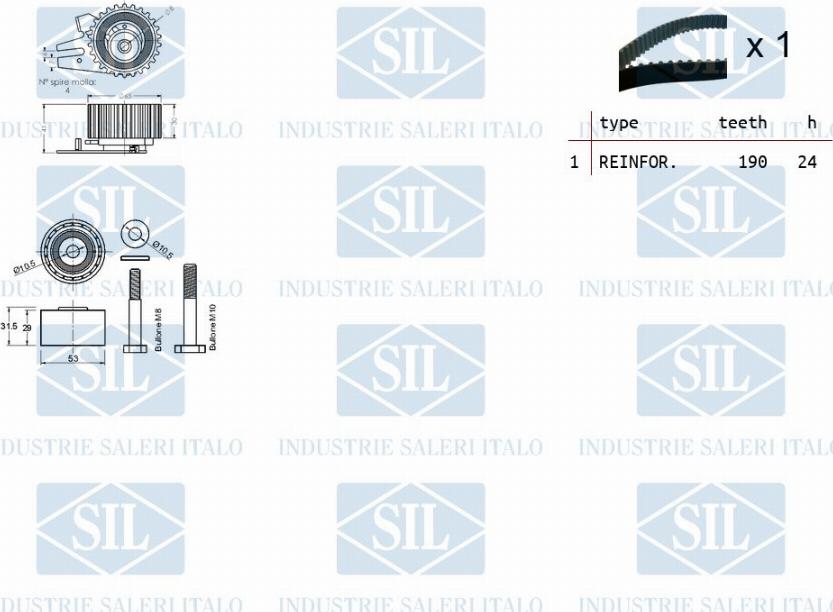 Saleri SIL TK1133 - Комплект зубчатого ремня ГРМ autospares.lv