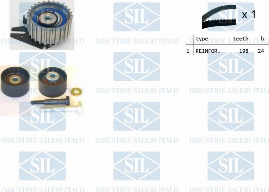 Saleri SIL TK1124 - Комплект зубчатого ремня ГРМ autospares.lv