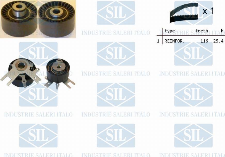 Saleri SIL TK1125 - Комплект зубчатого ремня ГРМ autospares.lv