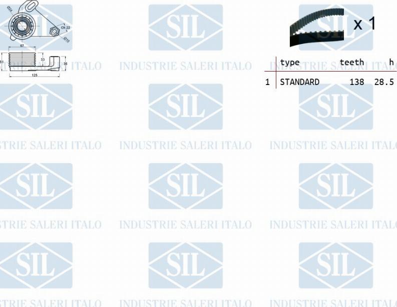 Saleri SIL TK1178 - Комплект зубчатого ремня ГРМ autospares.lv