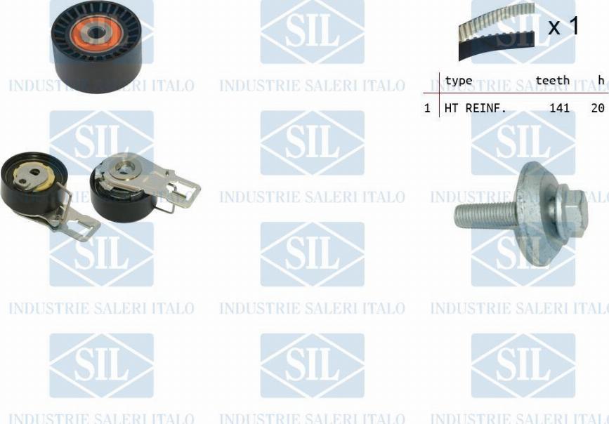 Saleri SIL TK1395 - Комплект зубчатого ремня ГРМ autospares.lv