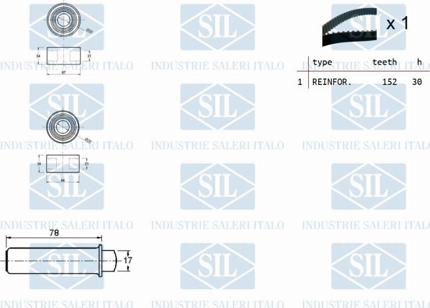 Saleri SIL TK1392 - Комплект зубчатого ремня ГРМ autospares.lv