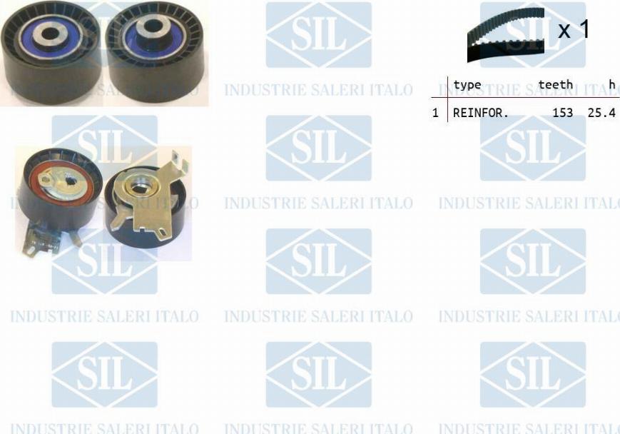 Saleri SIL TK1366 - Комплект зубчатого ремня ГРМ autospares.lv