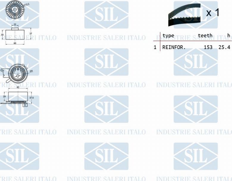 Saleri SIL TK1366 - Комплект зубчатого ремня ГРМ autospares.lv