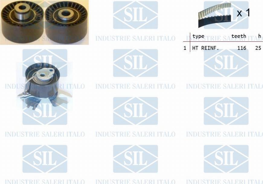 Saleri SIL TK1367 - Комплект зубчатого ремня ГРМ autospares.lv