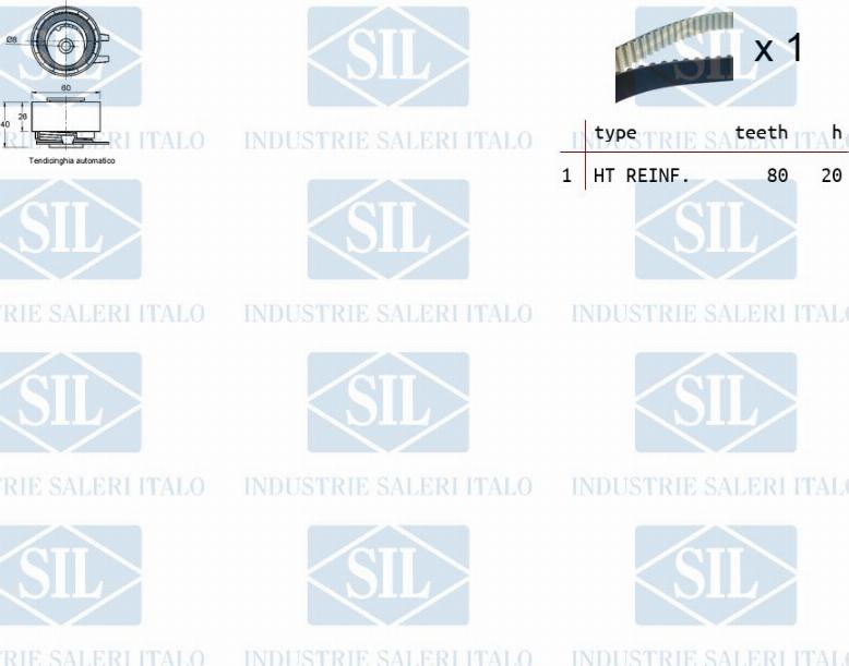 Saleri SIL TK1388 - Комплект зубчатого ремня ГРМ autospares.lv