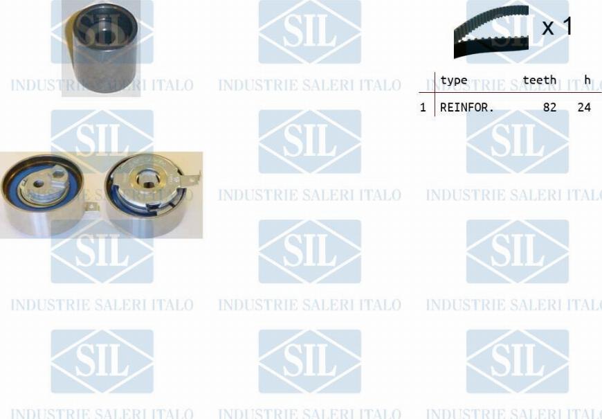 Saleri SIL TK1387 - Комплект зубчатого ремня ГРМ autospares.lv
