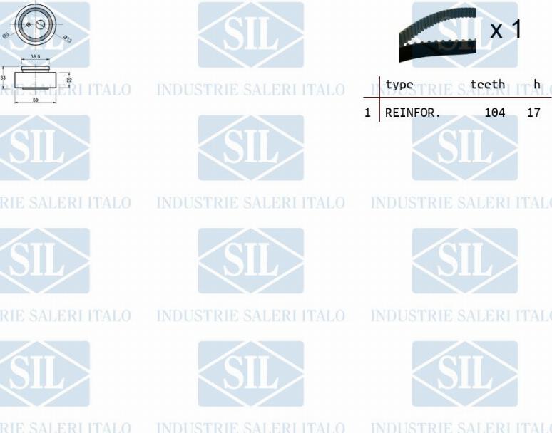 Saleri SIL TK1329 - Комплект зубчатого ремня ГРМ autospares.lv