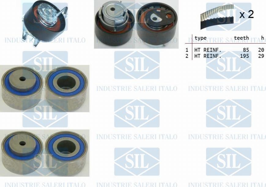 Saleri SIL TK1322 - Комплект зубчатого ремня ГРМ autospares.lv