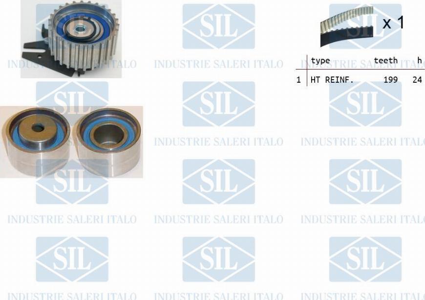 Saleri SIL TK1297 - Комплект зубчатого ремня ГРМ autospares.lv