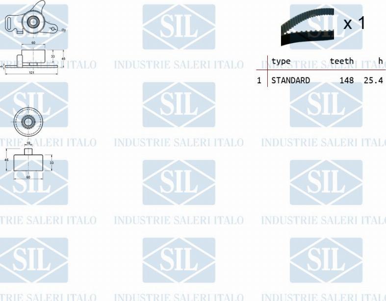 Saleri SIL TK1246 - Комплект зубчатого ремня ГРМ autospares.lv