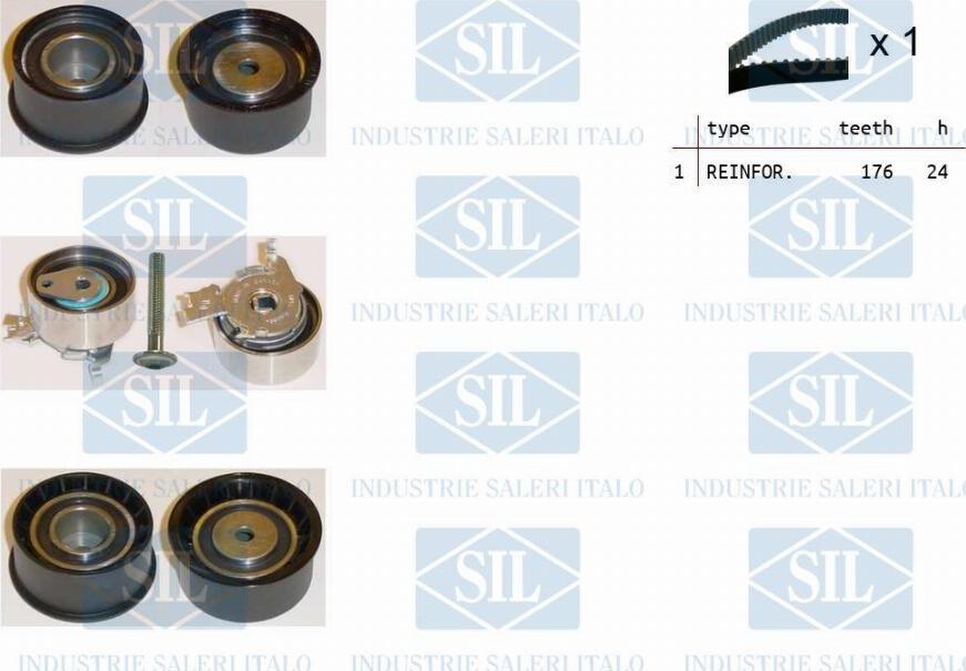Saleri SIL TK1248 - Комплект зубчатого ремня ГРМ autospares.lv