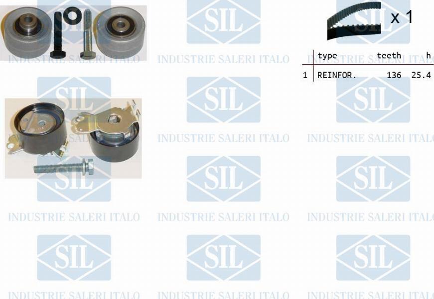 Saleri SIL TK1256 - Комплект зубчатого ремня ГРМ autospares.lv