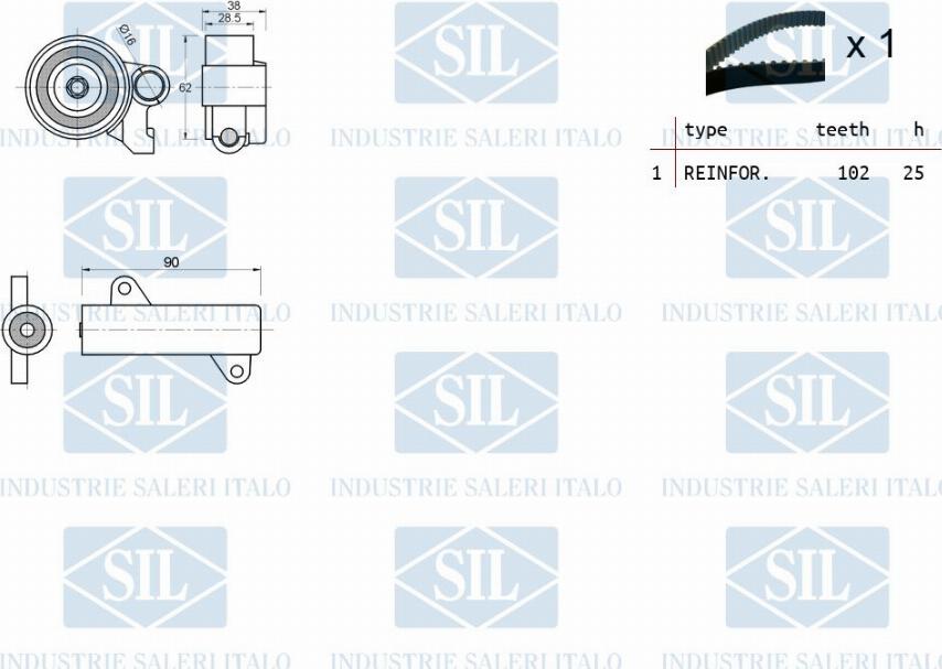 Saleri SIL TK1267 - Комплект зубчатого ремня ГРМ autospares.lv