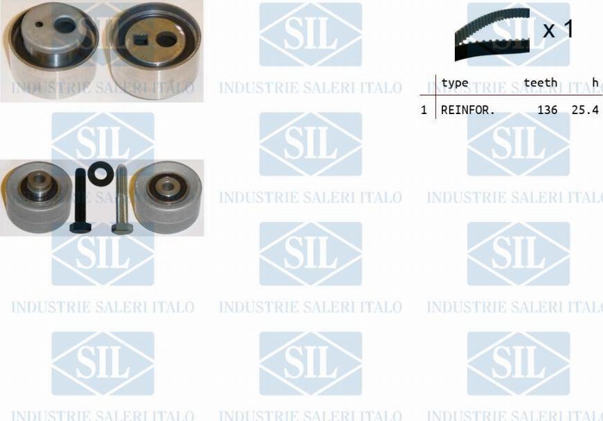 Saleri SIL TK1219 - Комплект зубчатого ремня ГРМ autospares.lv