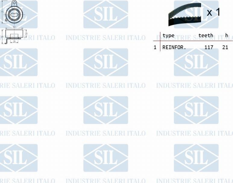 Saleri SIL TK1215 - Комплект зубчатого ремня ГРМ autospares.lv