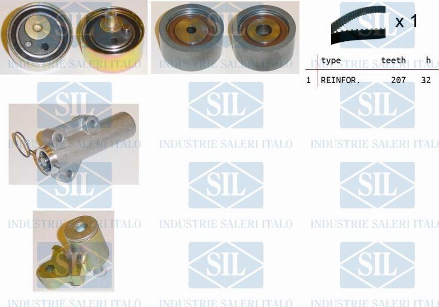 Saleri SIL TK1284 - Комплект зубчатого ремня ГРМ autospares.lv