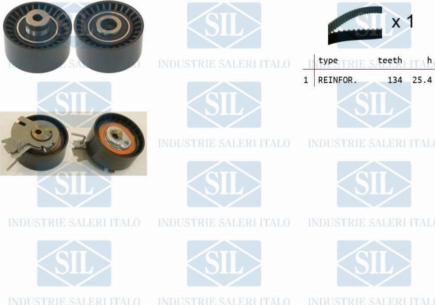Saleri SIL TK1286 - Комплект зубчатого ремня ГРМ autospares.lv