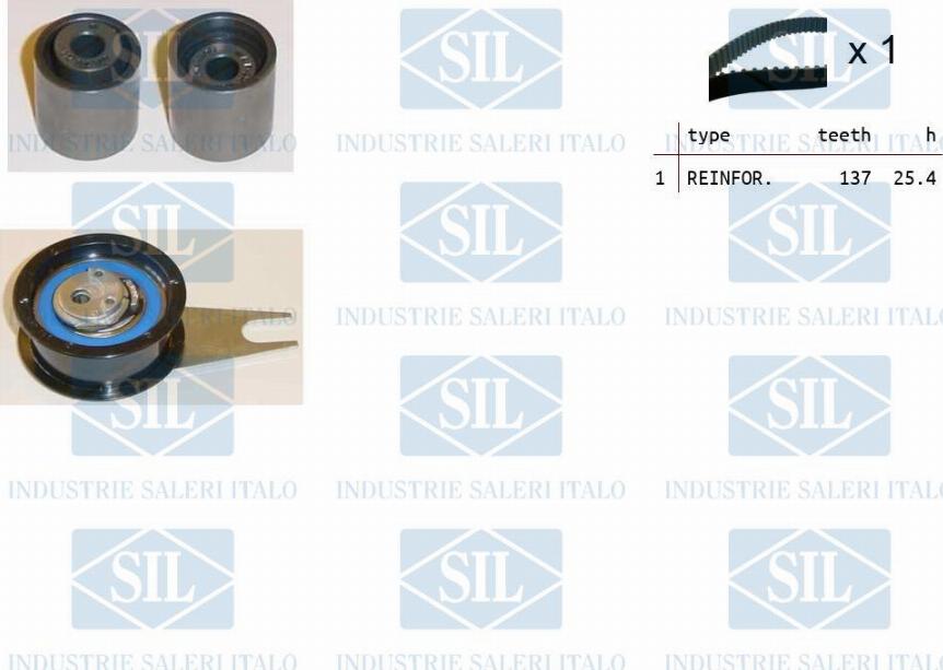 Saleri SIL TK1234 - Комплект зубчатого ремня ГРМ autospares.lv