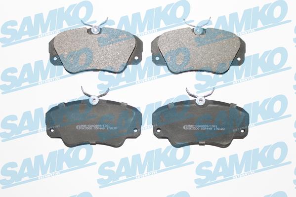 Samko 5SP449 - Тормозные колодки, дисковые, комплект autospares.lv