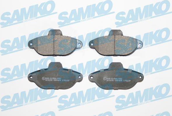 Samko 5SP464 - Тормозные колодки, дисковые, комплект autospares.lv