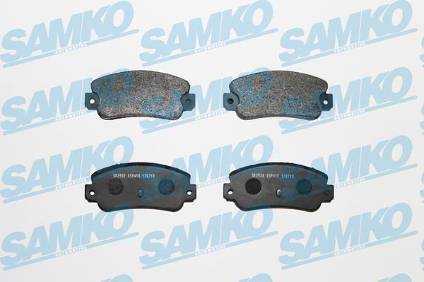 Samko 5SP410 - Тормозные колодки, дисковые, комплект autospares.lv