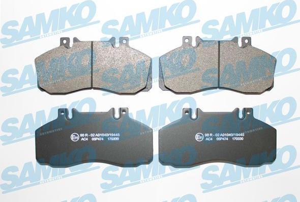 Samko 5SP474 - Тормозные колодки, дисковые, комплект autospares.lv