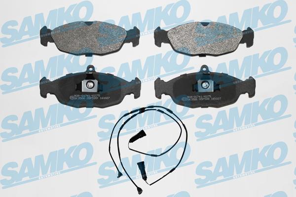 Samko 5SP599A - Тормозные колодки, дисковые, комплект autospares.lv