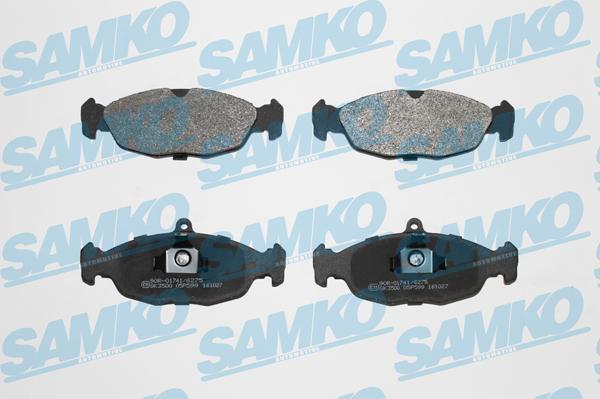 Samko 5SP599 - Тормозные колодки, дисковые, комплект autospares.lv