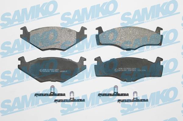 Samko 5SP591 - Тормозные колодки, дисковые, комплект autospares.lv