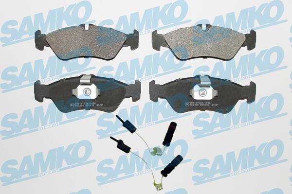 Samko 5SP610A - Тормозные колодки, дисковые, комплект autospares.lv
