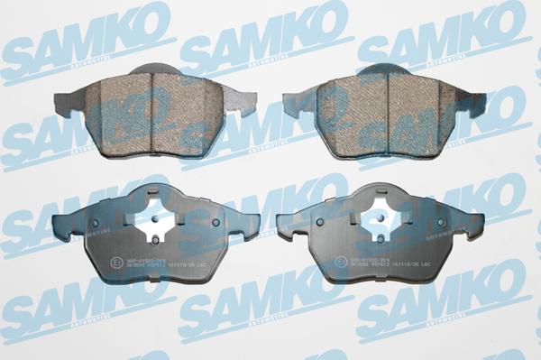 Samko 5SP612 - Тормозные колодки, дисковые, комплект autospares.lv