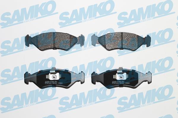 Samko 5SP625 - Тормозные колодки, дисковые, комплект autospares.lv