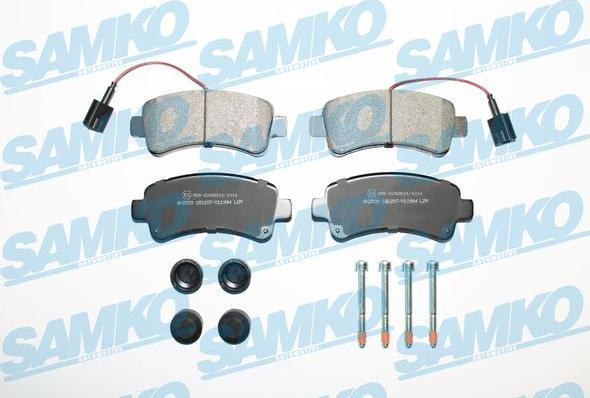 Samko 5SP1994 - Тормозные колодки, дисковые, комплект autospares.lv